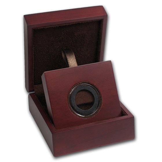 APMEX Wood Gift Box - Includes 23 mm Air-Tite Holder with Gasket APMEX Wood Gift Box - Includes 23 mm Air-Tite Holder with Gasket